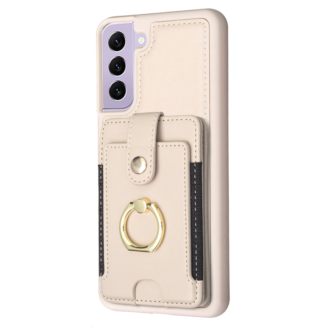 BF27 For Samsung Galaxy S21 FE 5G Ring Kickstand Case PU Leather TPU Back Cover with Card Holder BF27 For Samsung Galaxy S21 FE 5G Ring Kickstand Case PU Leather TPU Back Cover with Card Holder